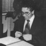 Bischof Martin Kruse 1983 bei der Unterzeichnung der Vereinbarung über den Abschluss von Tarifverträgen in der damaligen EKiBB (Berlin-West)